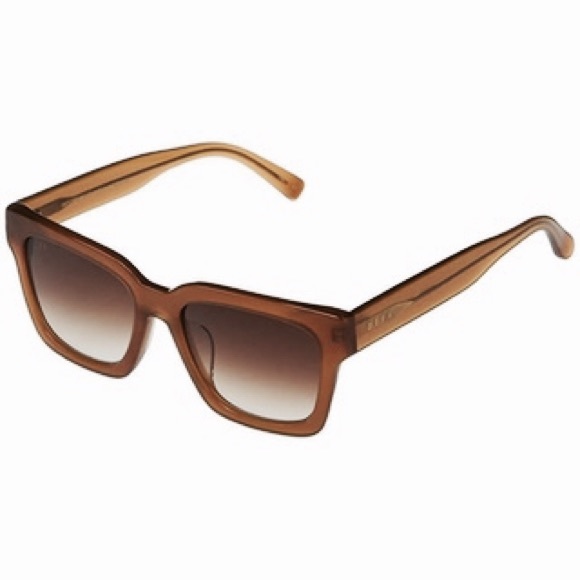 DIFF Austen Polarized Sunglasses Dark Ginger Frame Brown Gradient Lenses Square - Picture 3 of 7